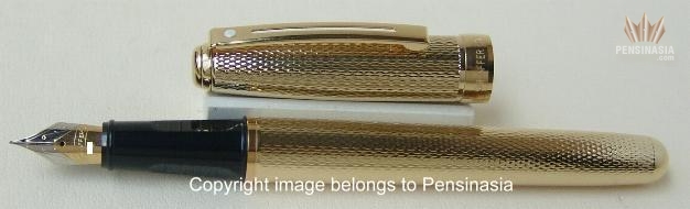 Sheaffer Prelude Brushed Chrome Plate Nickel Trim Fountain Pen Fine Nib