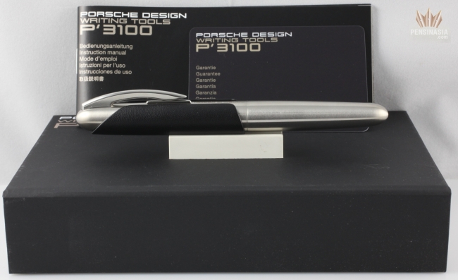 PORSCHE DESIGN P3150 LEATHER BLACK WITH STAINLESS STEEL FOUNTAIN