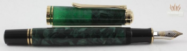  Pelican M1000 EF Fountain Pen, Extra Fine Point, Green  Stripes, Suberene : Fine Writing Instruments : Office Products