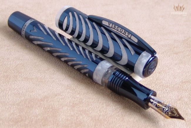 VISCONTI LIMITED EDITION THE RIPPLE BLUE FILIGREE FOUNTAIN PEN 18