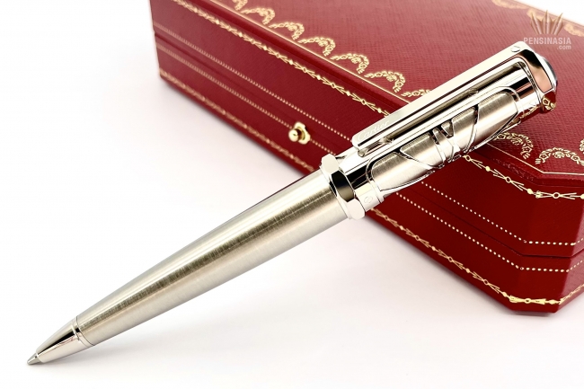 CROP000204 - Santos de Cartier pen - Small model, red lacquer, palladium  finish - Cartier