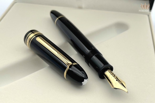 Montblanc Meisterstuck Calligraphy Fountain Pen - 149 Black - Curved Nib